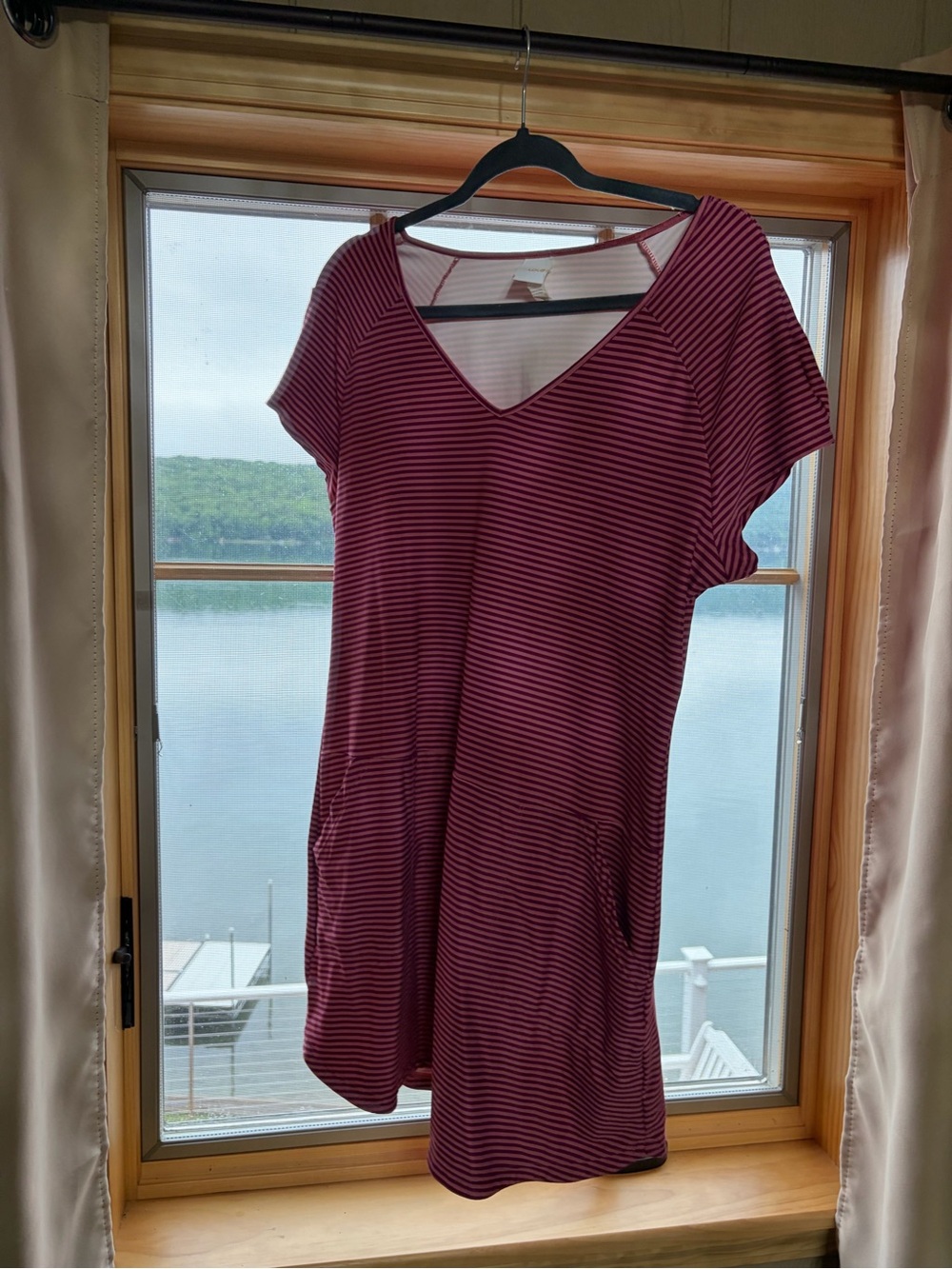 Lole Striped Mini Dress in Mauve and Pink